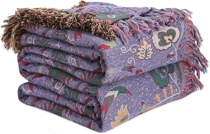 LUTBM Boho Throw Blanket for Bed 100% Cotton Soft Lightweight Quilt Home Decor by LUTBMFindYourFreeSpiritatHome