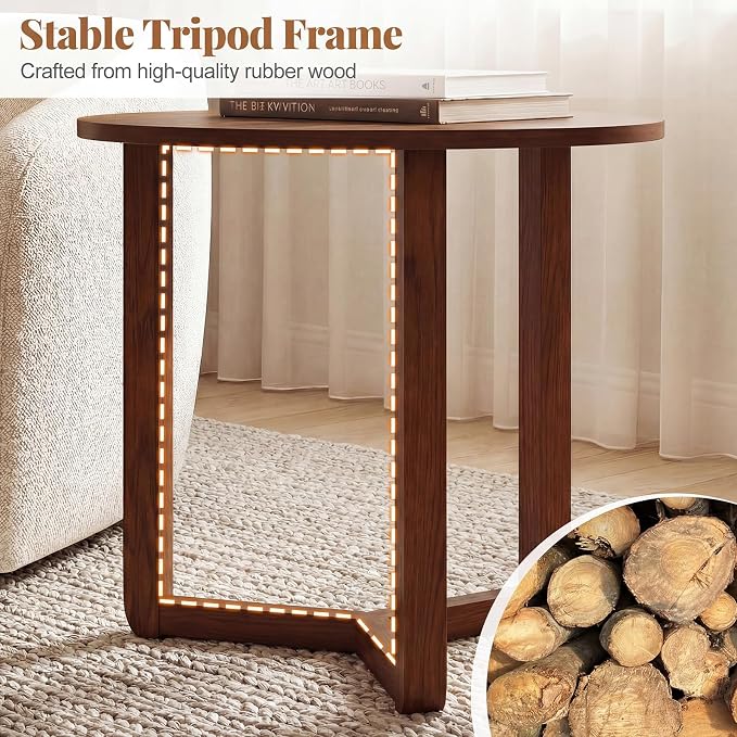 Giantex Round Nesting Coffee Table Set of 2, Wood Nesting End Tables - Image 5