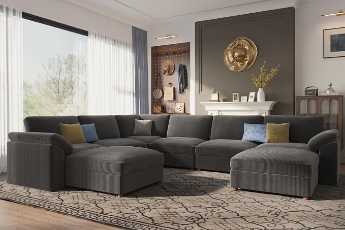 EASE MOOSE Oversized Sectional Modular Sofa, Large U Shape Sectional Couch Wide by EASEMOOSE