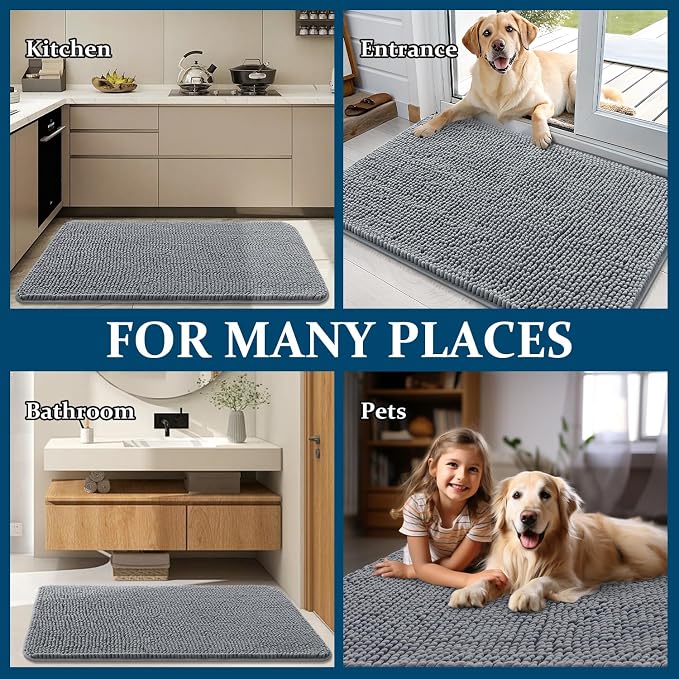 OLANLY Dog Door Mat for Muddy Paws 47x24, Absorbs Moisture and Dirt, Absorbent - Image 8