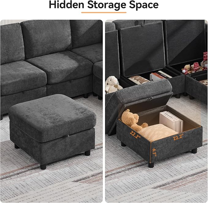 104'' V Shaped Modular Sofa, Sectional Couch - Image 7