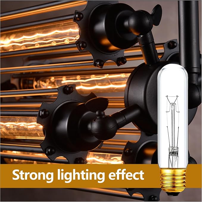 25 Watt T10 Clear Tubular Incandescent Light Bulb, T10 Bulb, Vintage Style - Image 5