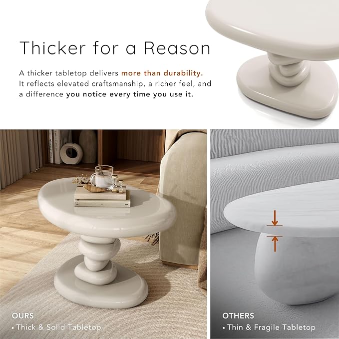 24/7 Shop at Home Kavren Modern 22-inch Oval Glossy Pedestal End Table - Image 9