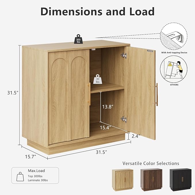 FORTUNETEC Sideboard Buffet Cabinet - Image 2