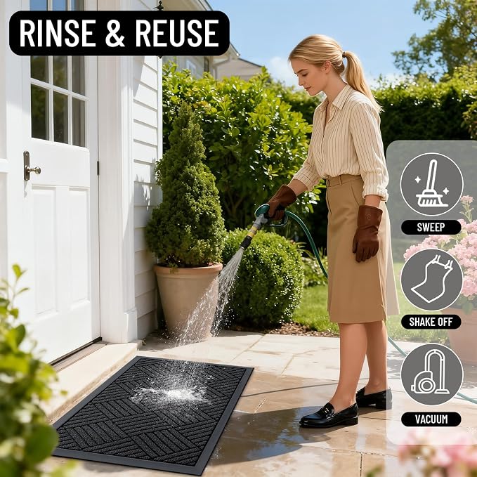 OLANLY Front Door Mat Outside Entrance 29.5x17, Heavy Duty Sturdy Natural - Image 8