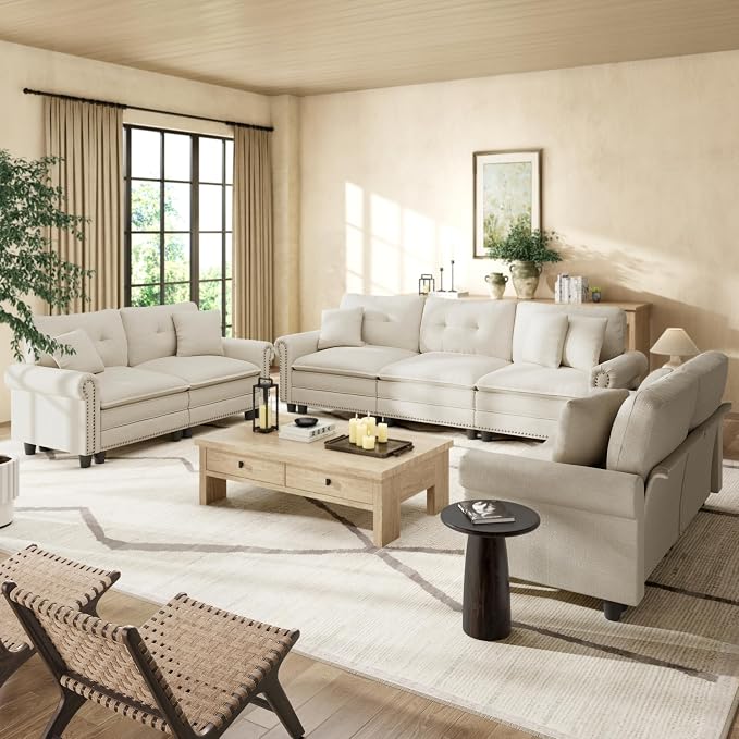 HERA'S HOUSE 3 Pieces Modular Sectional Sofa Sets, Oversized Couch Set by HERASHOUSE