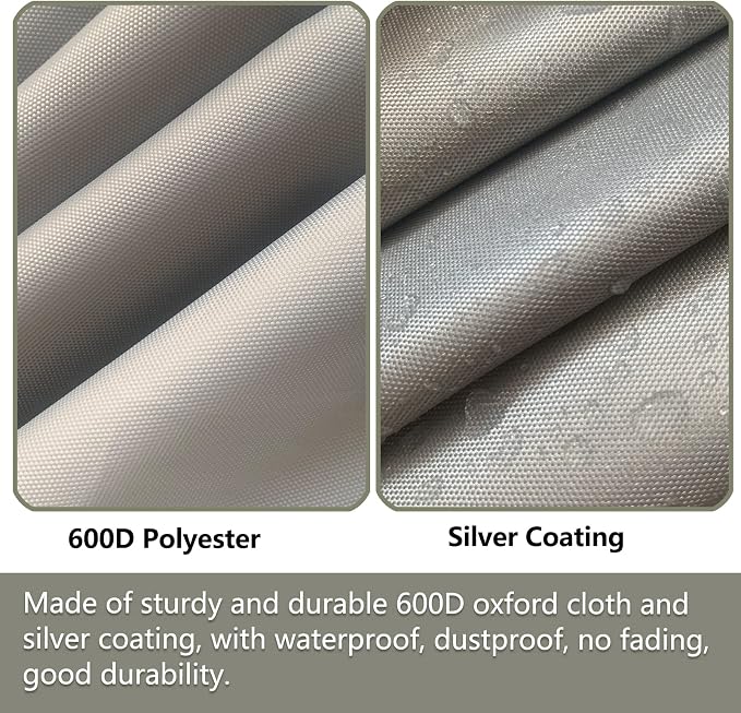 Round Patio Table Cover, 600D Heavy Duty Outdoor Furniture Covers Waterproof - Image 8