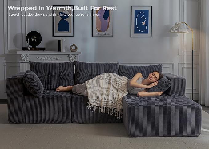 MAXYOYO Modular Sectional Sofa Couch, L Shaped Modern Cloud Couch - Image 7