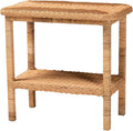 Bali & pari Minahasa Bohemian Light Honey Braided Rattan Side Table by balipari