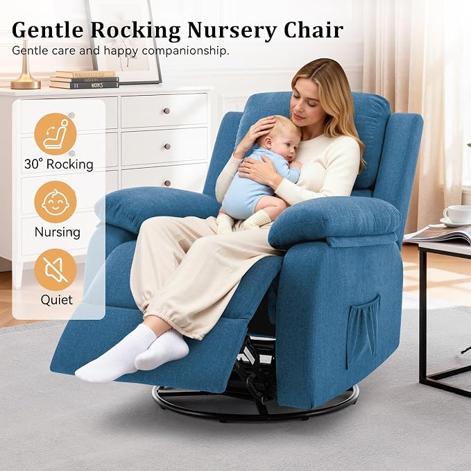 Korser Recliner Chair, 360 Swivel Rocker Chair - Image 5