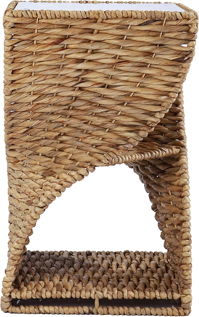 SEI Furniture - Nivala Water Hyacinth Accent Table - Bohemian Design, Natural - Image 4