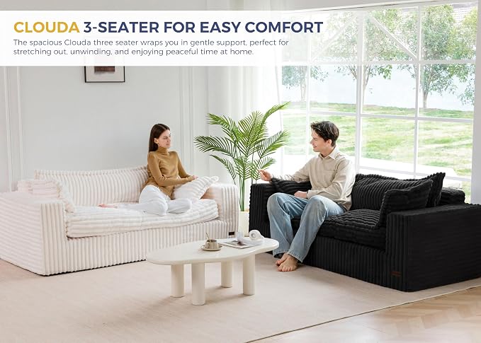 MAXYOYO 76" Bean Bag Sofa Couch, Loveseat Boneless Couch in a Box, Upholstered - Image 6