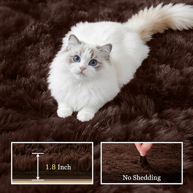 Fluffy 5x7 Area Rugs for Living Room Bedroom: Ultra Soft Shag Rug Non-Slip - Image 5