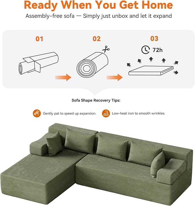 MONVANE 106" Cloud Sectional Couch - Image 8