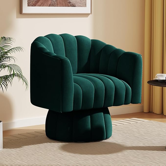 Dewhut Swivel Accent Chair, 360° Swivel Barrel Chair by FocusOnQualityFurniture