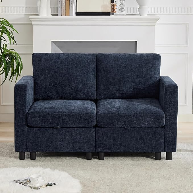 WUTUTUEE 58'' Modular Sectional Loveseat Sofa, Modern Love Seat 2 Seater Sofa by WUTUTUEE
