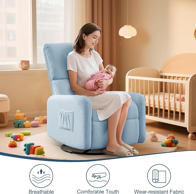 Korser 360° Rocking Chair, Nursery Rocker Chair - Image 5