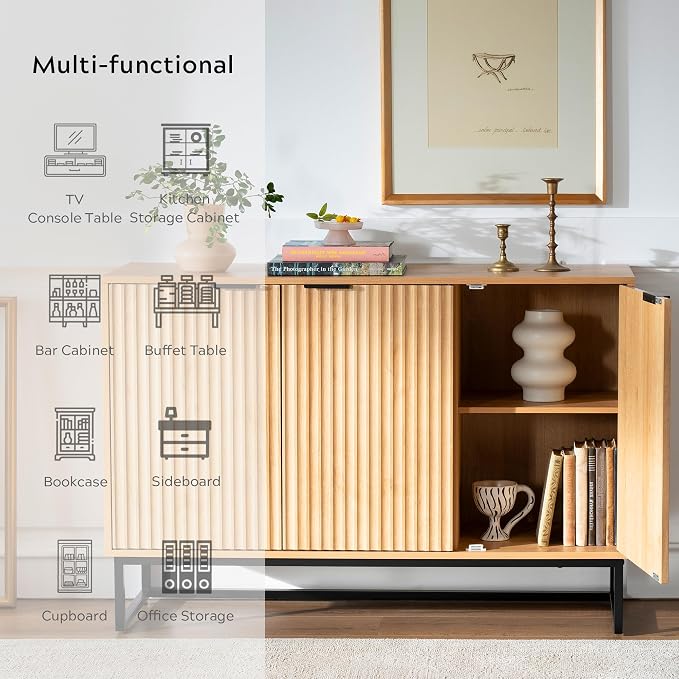 EYYTHUNG Fluted Storage Cabinet - Image 7