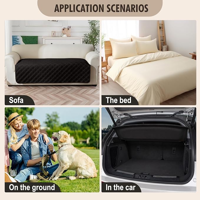 Genina Waterproof Couch Cover, Washable Anti-Slip 86.6 inch Sofa Covers - Image 6