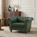Mid-Century Sofa Chair, Faux Leather Accent Chair by YUCHIATHSoulFurniture