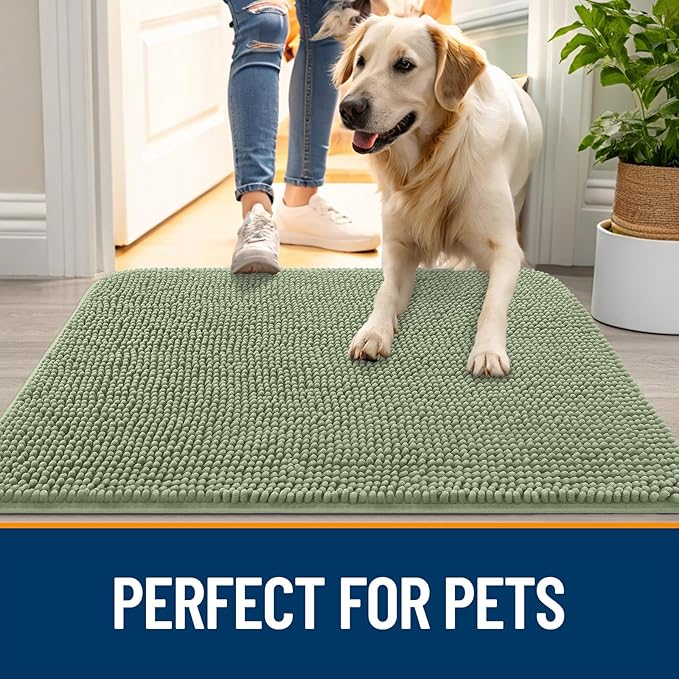 OLANLY Dog Door Mat for Muddy Paws 40x32, Absorbs Moisture and Dirt, Absorbent - Image 6