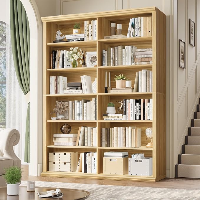Rresyet 71.8" L *47.2“W Wooden Bookcase and Bookshelf – Extra Large Bookshelf by ReinventingtheGoodinLife