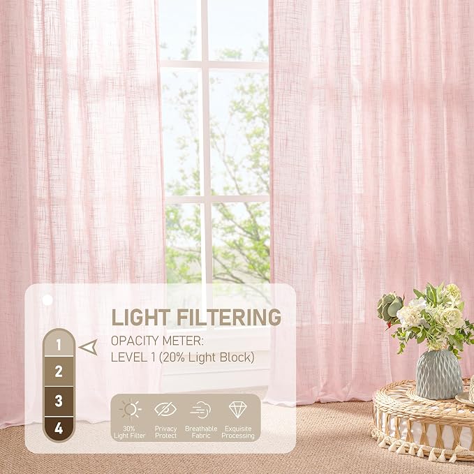 LAMIT 36 Inch Length Linen Curtains - Image 4