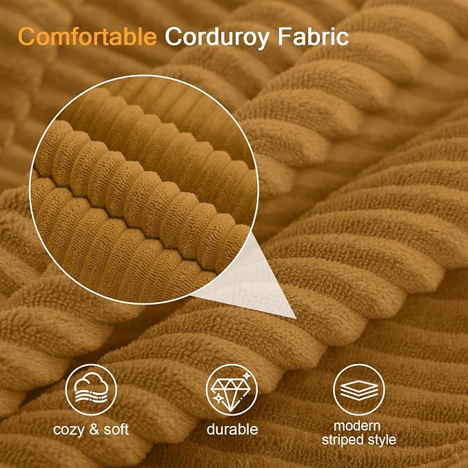 COMAX Convertible Sofa Bed Queen, Folding Floor Couch Corduroy Fold Out Couch - Image 6