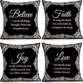 OBSEDE Black and White Bible Verse Decorative Throw Pillow Covers 18 × 18 in by OBSEDE