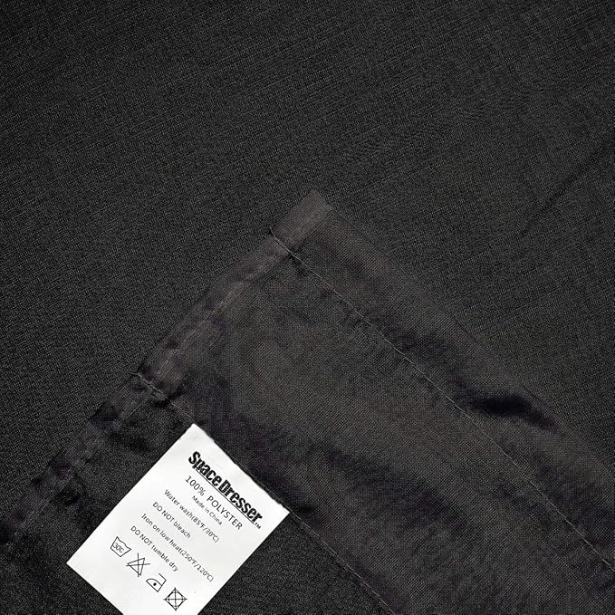 SpaceDresser Black Sheer Curtains 4 Panels Rod Pocket Semi-Sheer Curtain 84 - Image 5