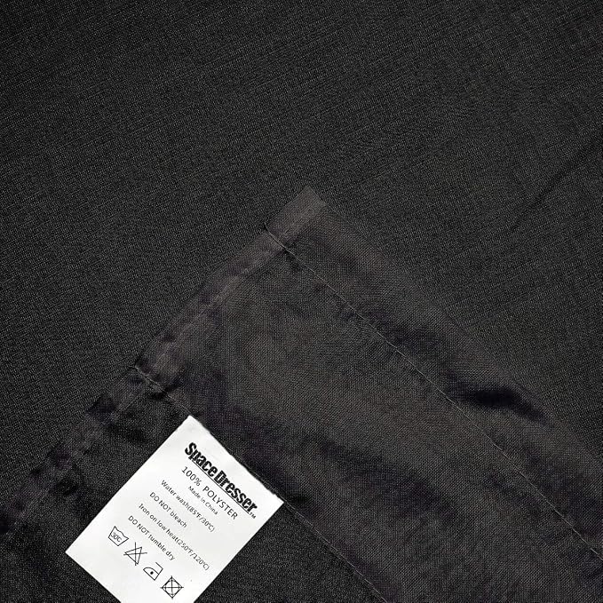 SpaceDresser Black Sheer Curtains 4 Panels Rod Pocket Semi-Sheer Curtain 72 - Image 5