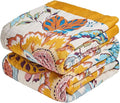 MSGKV Boho Throw Blanket 50"x60" Floral Cotton Blanket by MSGKVHomeTextiles