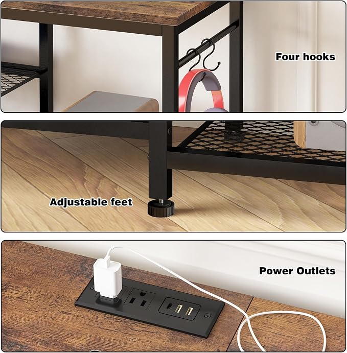 YGEOMER Entertainment Center for TVs Up to 55 Inch, TV Stand - Image 3