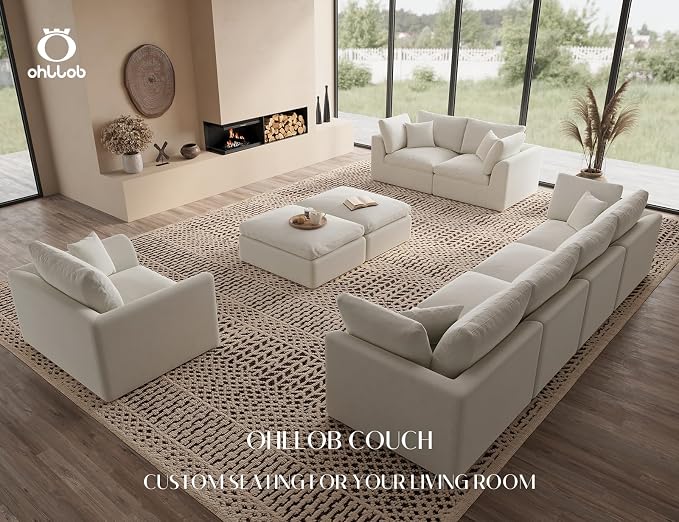 ohllob Corner Seat for Cloud Sectional Couches Living Room, Warm White - Image 6