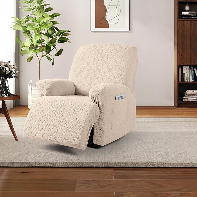 VANSOFY Oversized Recliner Chair Cover, 4-Pieces Stretch Recliner Covers - Image 7