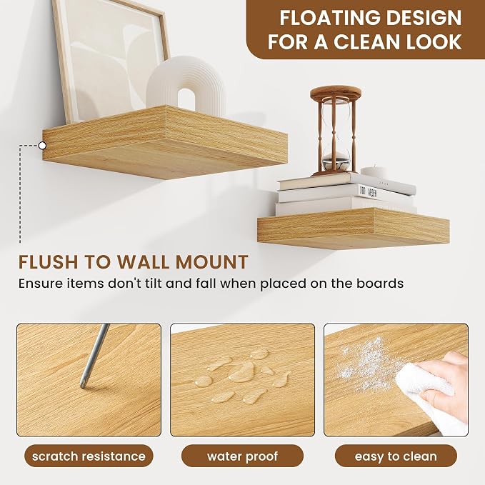 fuqing Floating Shelves for Wall, Wall Mounted Wood Floating Shelf - Image 5