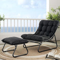 Grand patio Outdoor Chair with Ottoman, Comfy Lounge Chair with Puffy Cushion by GrandPatio