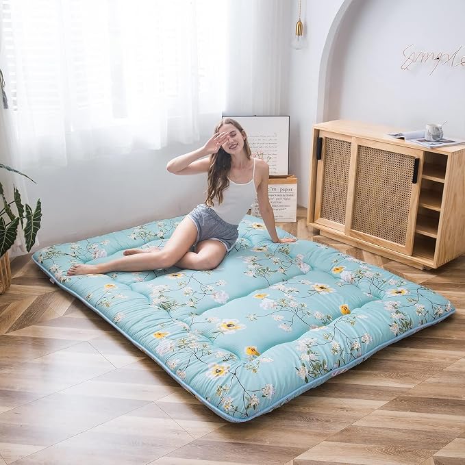 MAXYOYO Rustic Floral Korean Floor Mattress Japanese Futon, Foldable Roll Up - Image 3