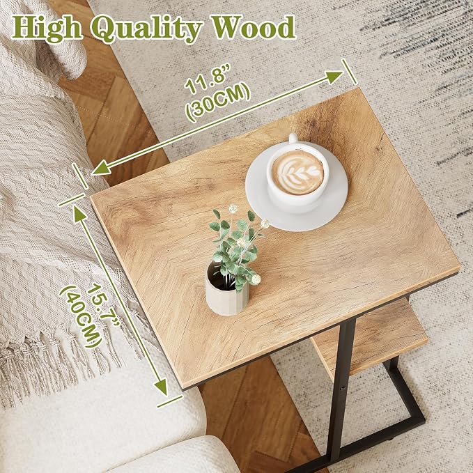 C Shaped End Table, Small Side Table - Image 2