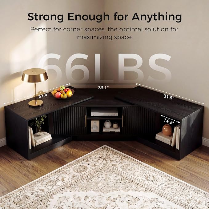 IRONCK TV Stand for 55-80 Inches TVs, Extendable Corner Entertainment Center - Image 6