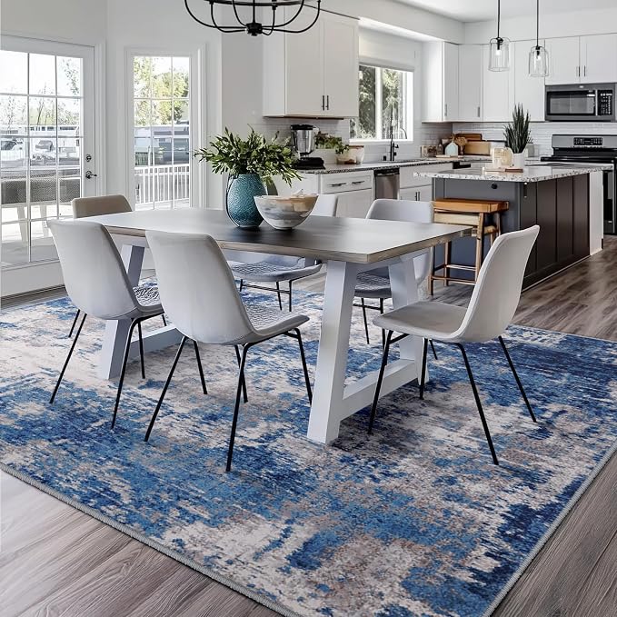 Washable Area Rugs Square 10ft Non-Slip Modern Abstract Soft - Image 7