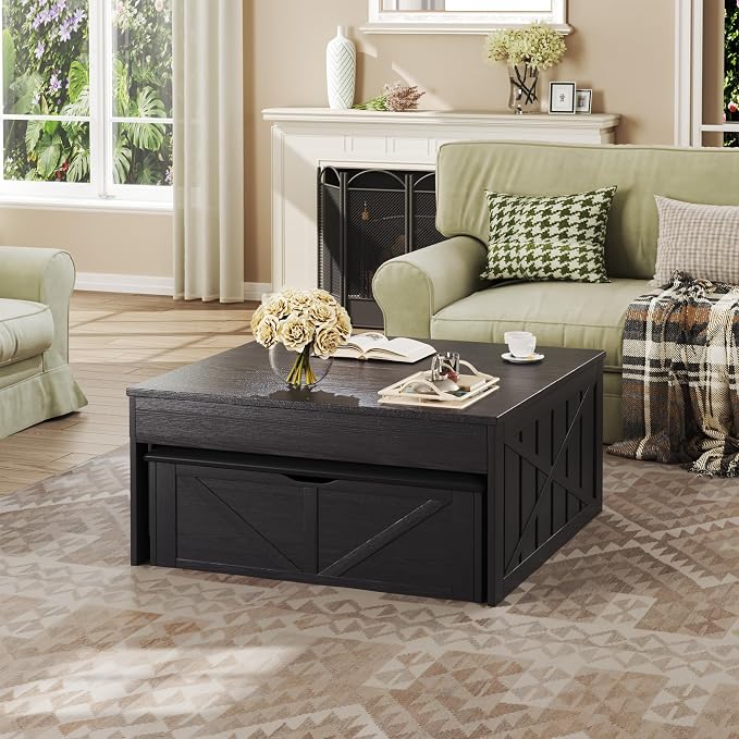 HUAHUU Coffee Table, 31.5 Lift Top Coffee Tables - Image 7