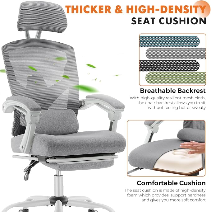Sweetcrispy Office Computer Desk Chair Set of 2, Ergonomic High-Back Mesh - Image 4