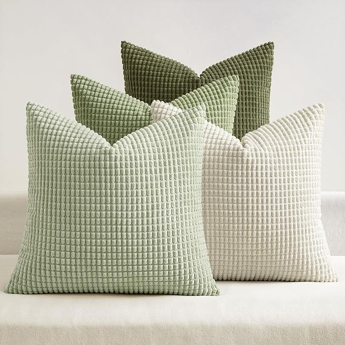 MIULEE Modern Farmhouse Decorative Spring Pillow Covers 20x20 Inch Set of 4 by MIULEE