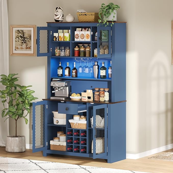 VilroCaz 70.9" Tall Farmhouse Kitchen Pantry Buffet Cabinet - Image 4