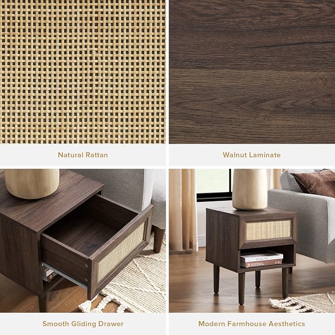 mopio Haylee Rattan Side Table, Small Accent Tables - Image 6