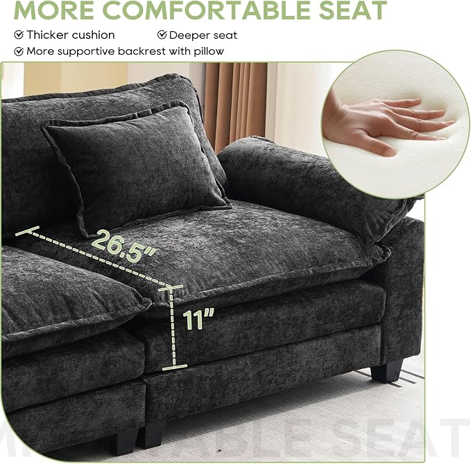 Oprisen 53" Modular Sectional Sofa, Comfy Cloud Couch Sectional Sofa - Image 4