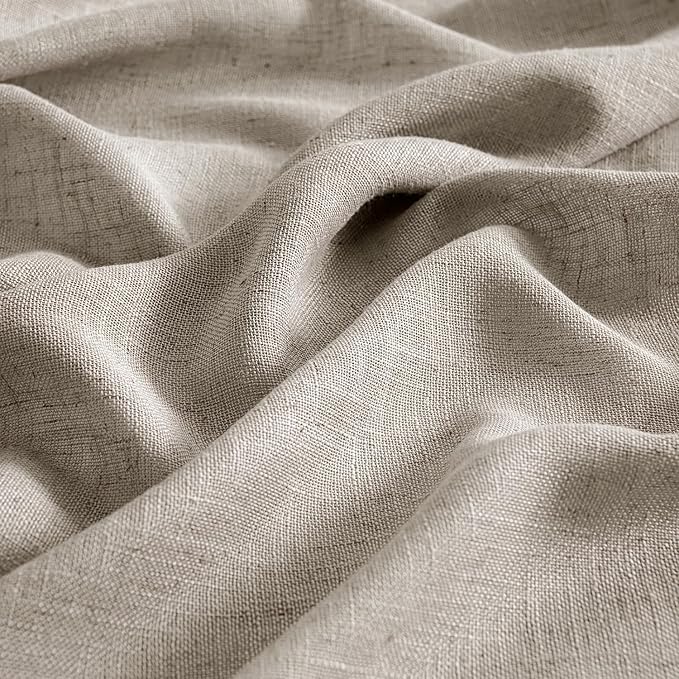 MIULEE Burlywood Birch Linen Curtains 90 Inch Long 2 Panels - Image 4