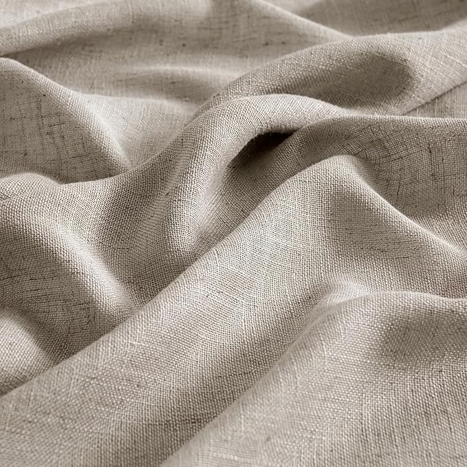 MIULEE Burlywood Birch Linen Curtains 84 Inch Length 2 Panels - Image 4