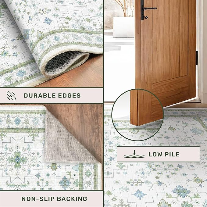 Hazo Haus Cream Oushak 6x8 Bedroom Rug - Image 5